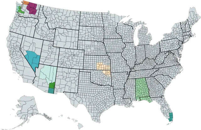 US distribution map